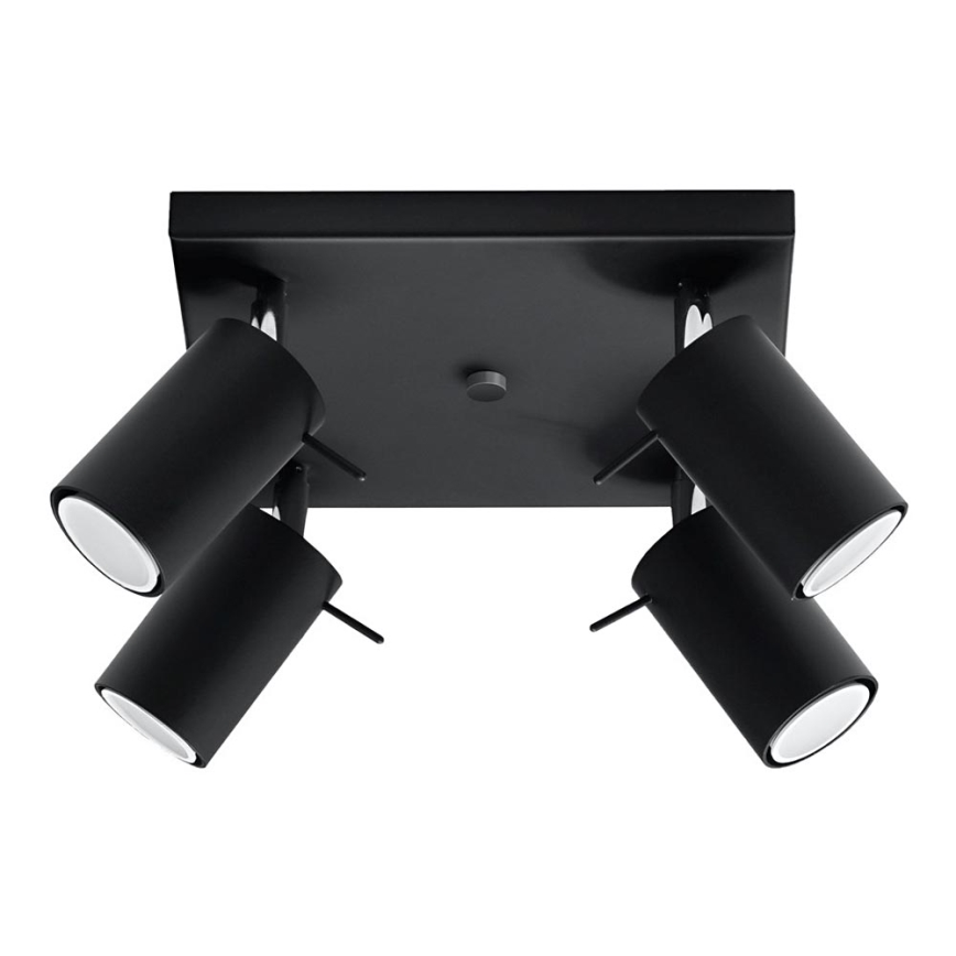 Spot RING 4 4xGU10/10W/230V zwart