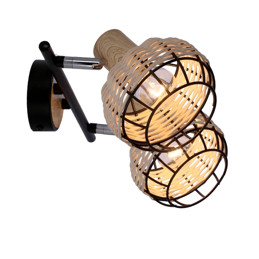 Spot TAJGA 2xE14/40W/230V rotan/zwart