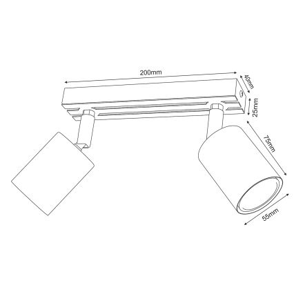 Spot TERRA 2xGU10/8W/230V zwart/eiken