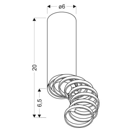 Spot TUBA 1xGU10/15W/230V zwart/koper