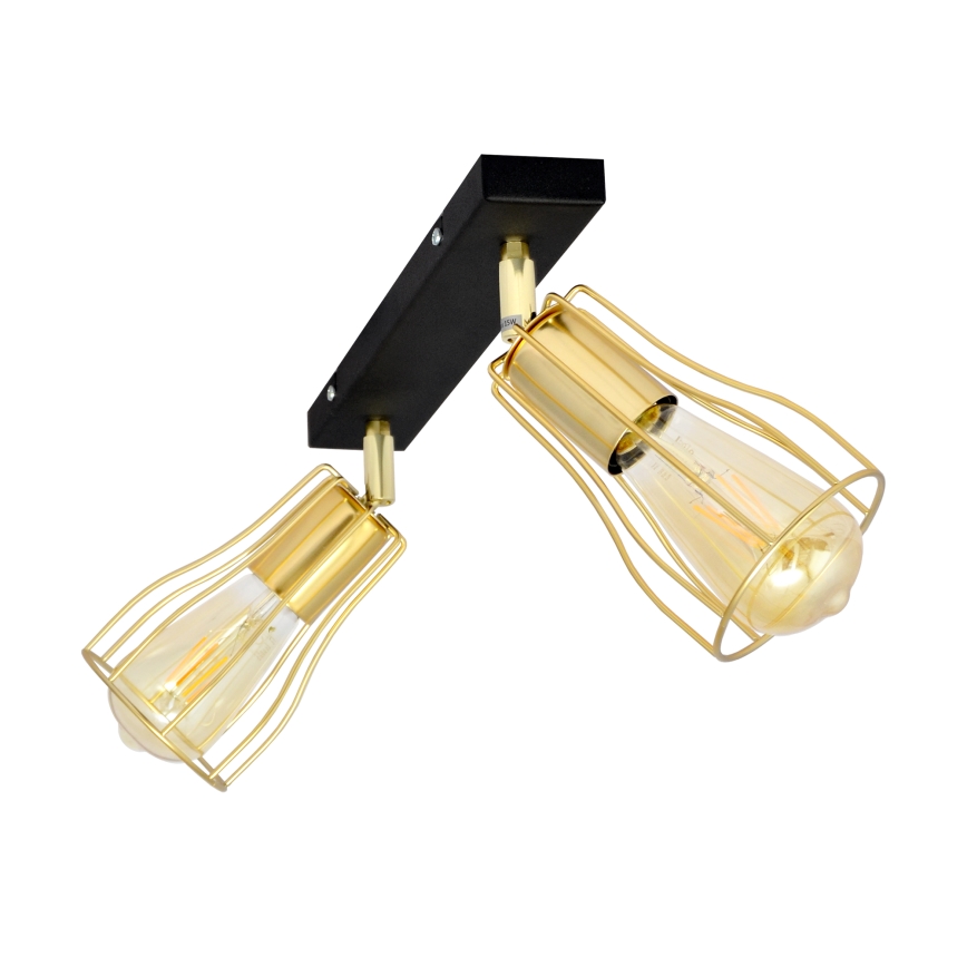 Spot  TUBE 2xE27/15W/230V goud/zwart