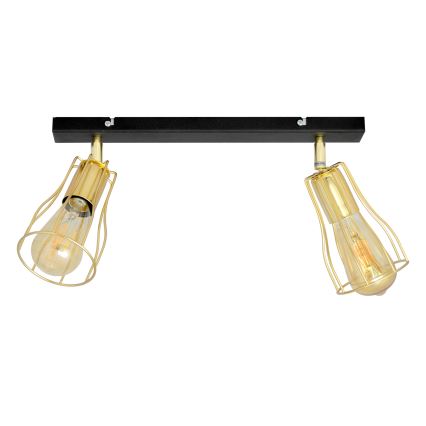 Spot  TUBE 2xE27/15W/230V goud/zwart