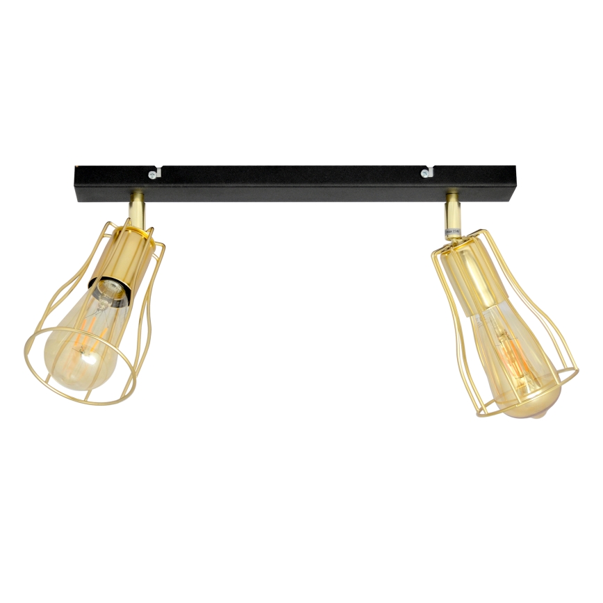 Spot  TUBE 2xE27/15W/230V goud/zwart