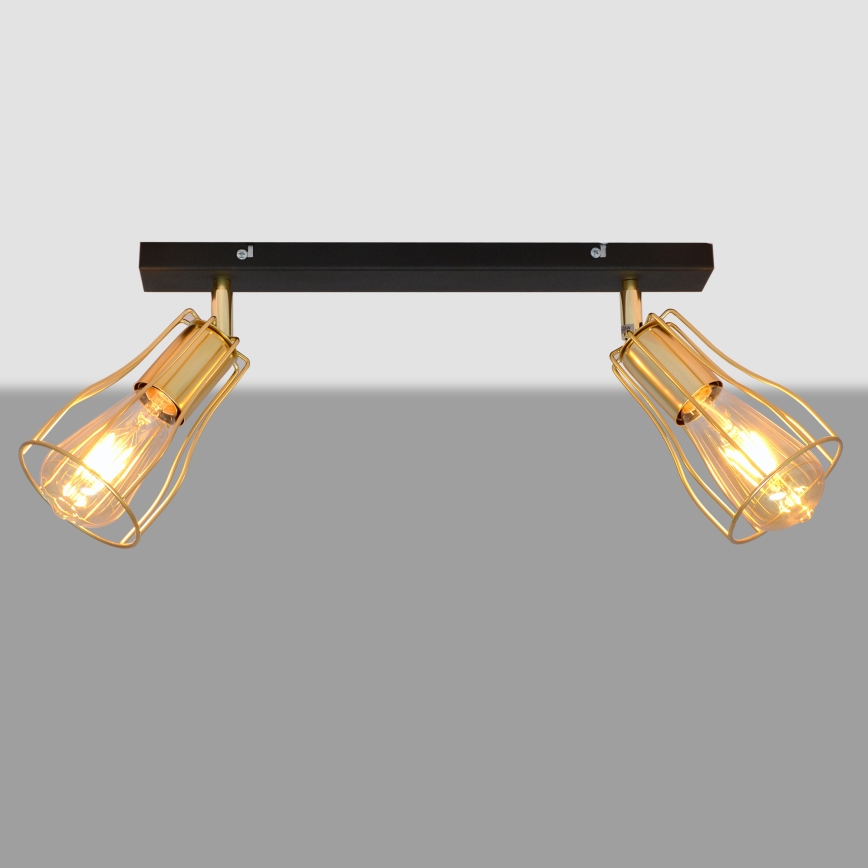 Spot  TUBE 2xE27/15W/230V goud/zwart