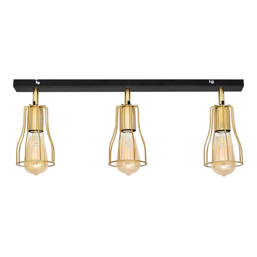 Spot  TUBE 3xE27/15W/230V goud/zwart
