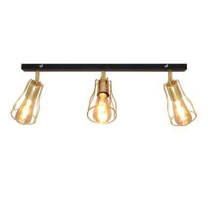 Spot  TUBE 3xE27/15W/230V goud/zwart