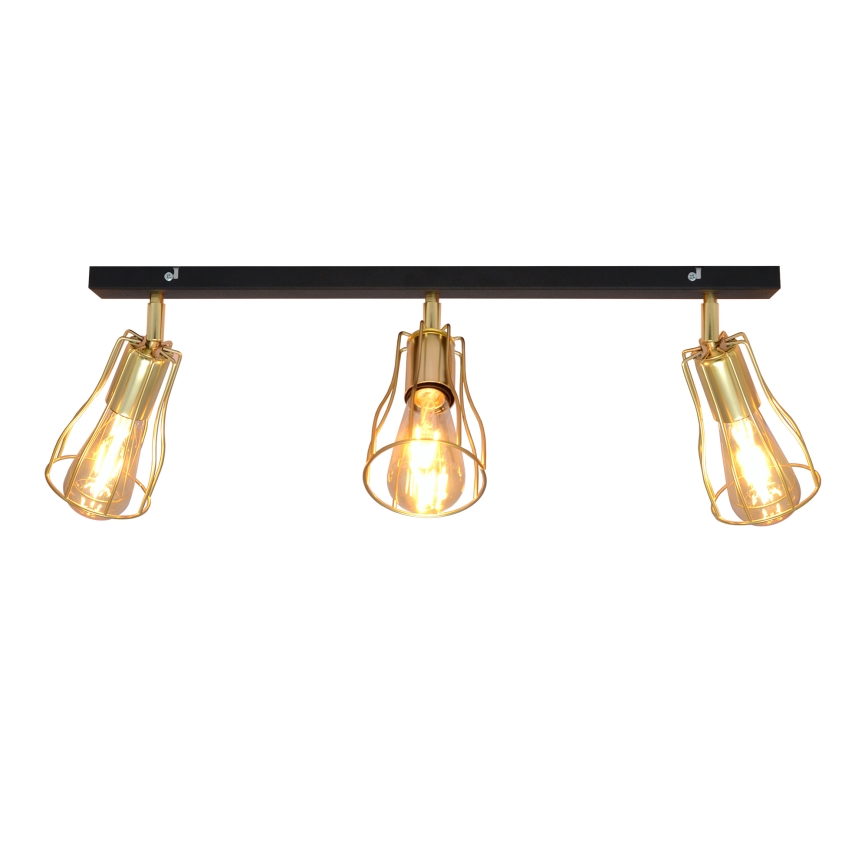Spot  TUBE 3xE27/15W/230V goud/zwart