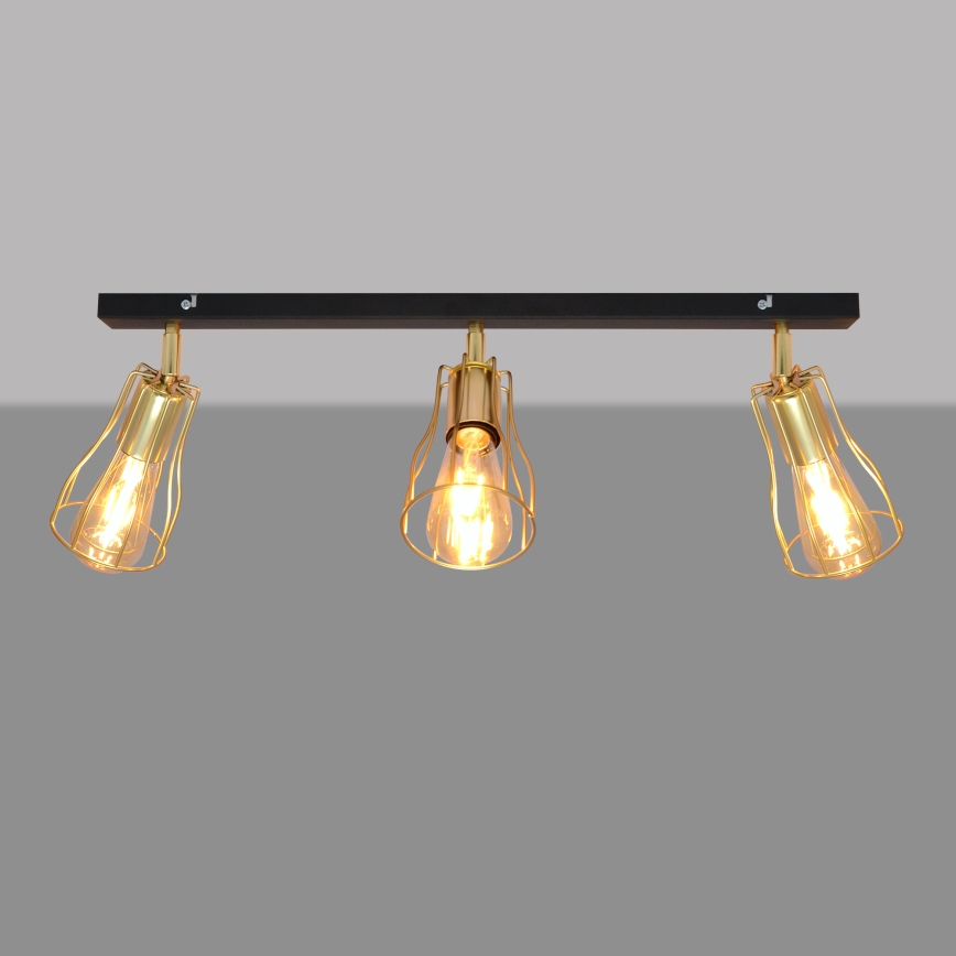 Spot  TUBE 3xE27/15W/230V goud/zwart