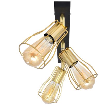 Spot  TUBE 3xE27/15W/230V goud/zwart