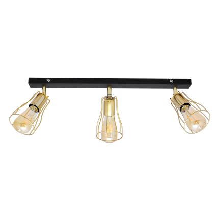 Spot  TUBE 3xE27/15W/230V goud/zwart