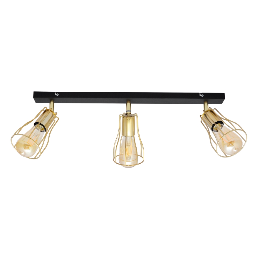 Spot  TUBE 3xE27/15W/230V goud/zwart