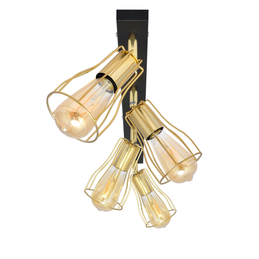 Spot  TUBE 4xE27/15W/230V goud/zwart