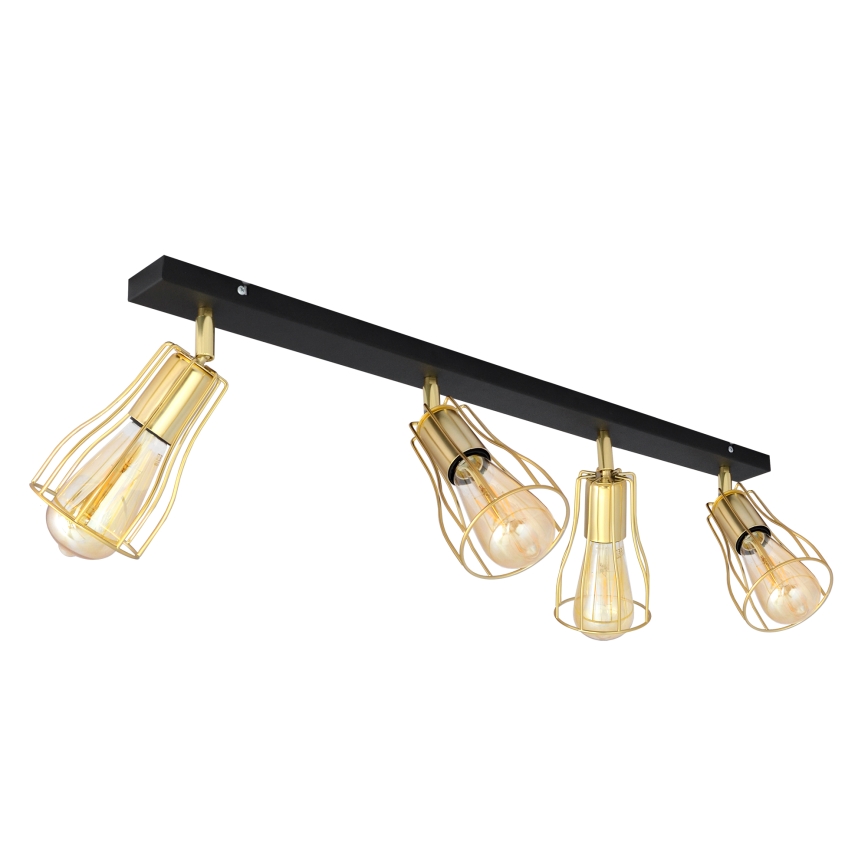 Spot  TUBE 4xE27/15W/230V goud/zwart