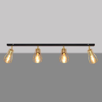 Spot  TUBE 4xE27/15W/230V goud/zwart