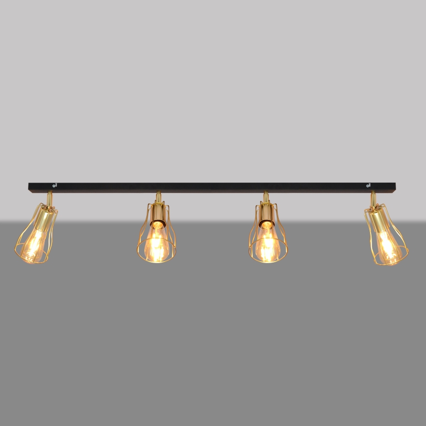 Spot  TUBE 4xE27/15W/230V goud/zwart