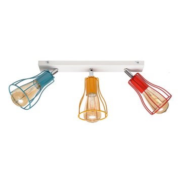 Spot TUBE II 3xE27/15W/230V turkoois/oranje/rood