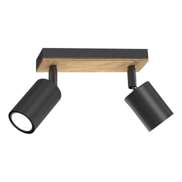 Spot TULON 2xGU10/8W/230V zwart/eiken