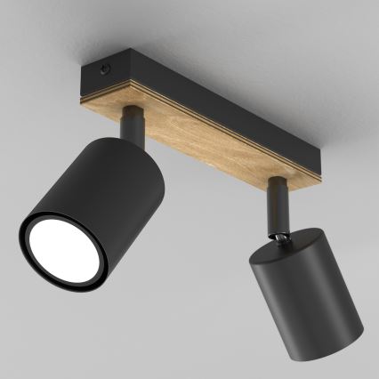 Spot TULON 3xGU10/8W/230V zwart/eiken