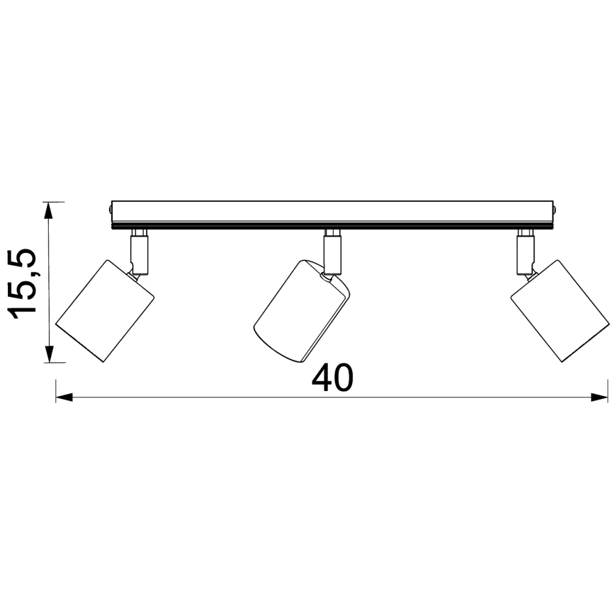 Spot TULON 3xGU10/8W/230V zwart/eiken