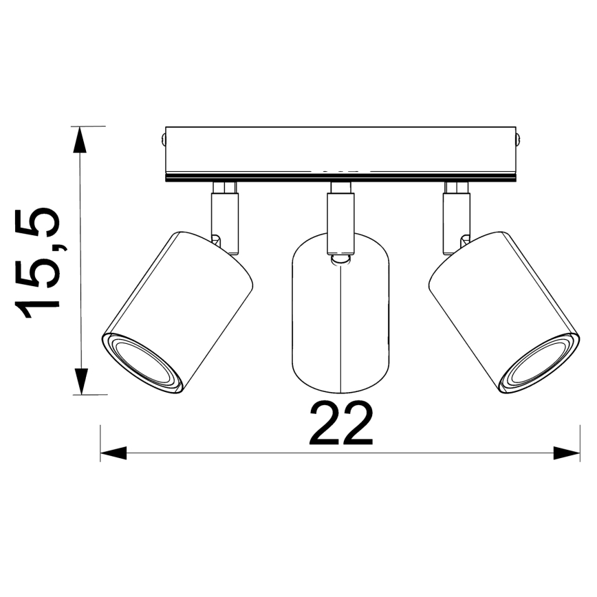 Spot TULON 3xGU10/8W/230V zwart/eiken