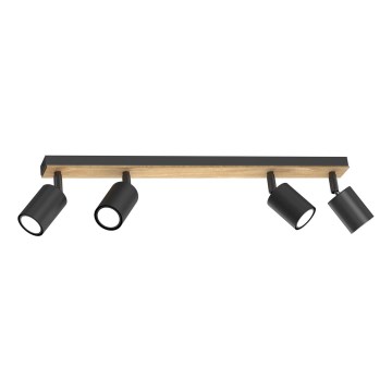 Spot TULON 4xGU10/8W/230V zwart/eiken