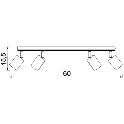 Spot TULON 4xGU10/8W/230V zwart/eiken
