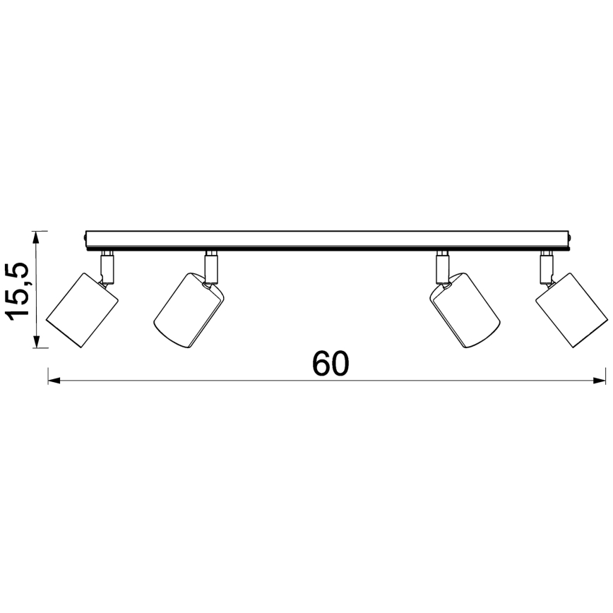 Spot TULON 4xGU10/8W/230V zwart/eiken