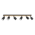 Spot TULON 6xGU10/8W/230V zwart/eiken