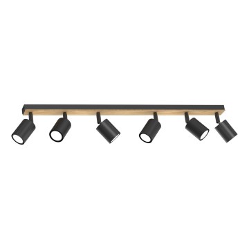 Spot TULON 6xGU10/8W/230V zwart/eiken