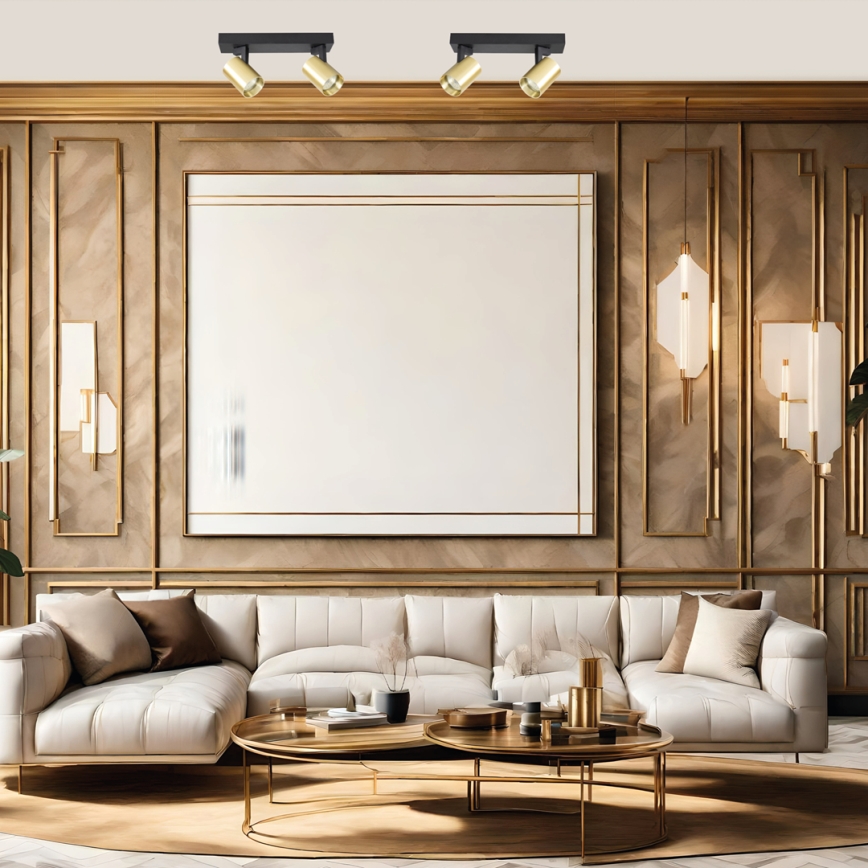 Spot VOLF 2xGU10/10W/230V goud/zwart