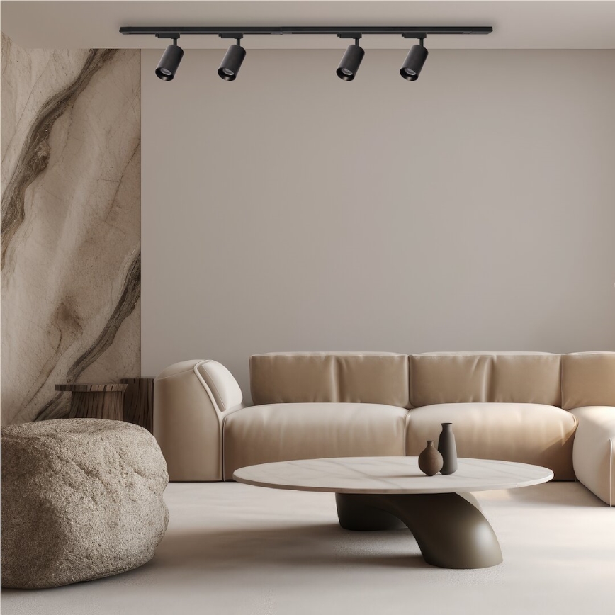 Spot voor 1-fase railsysteem PIPE 1xGU10/10W/230V zwart