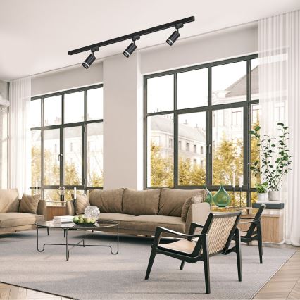 Spot voor 1-fase railsysteem PIPE 1xGU10/10W/230V zwart
