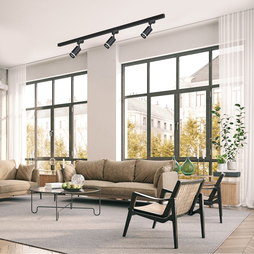 Spot voor 1-fase railsysteem PIPE 1xGU10/10W/230V zwart
