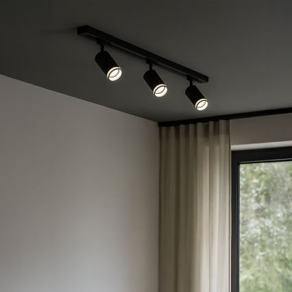 Spot voor 1-fase railsysteem PIPE 1xGU10/10W/230V zwart