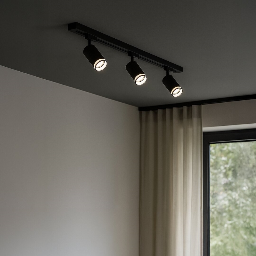 Spot voor 1-fase railsysteem PIPE 1xGU10/10W/230V zwart