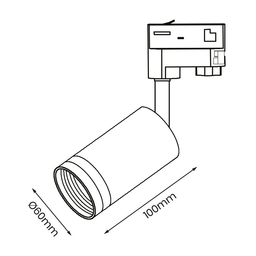 Spot voor een 3-fase Rail Systeem PIPE 1xGU10/25W/230V wit