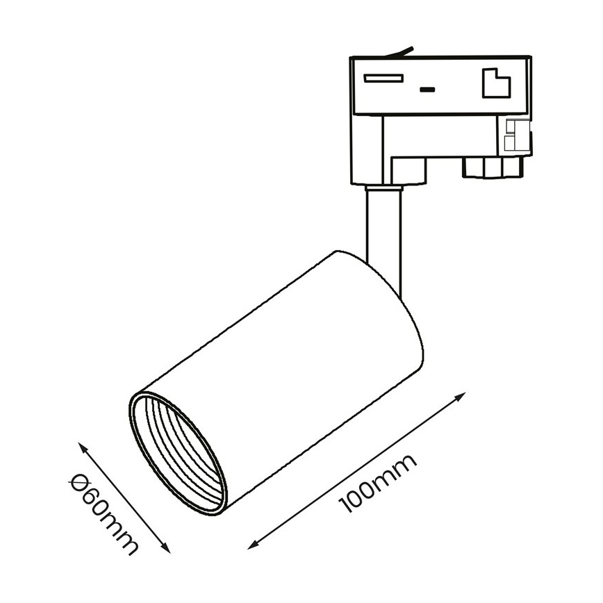 Spot voor een 3-fase Rail Systeem PIPE 1xGU10/25W/230V wit