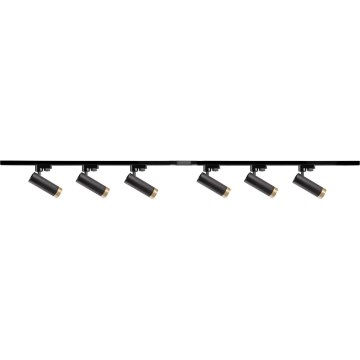 Spot voor een rail Systeem FADO 6xGU10/10W/230V + 2x1 m railsysteem zwart