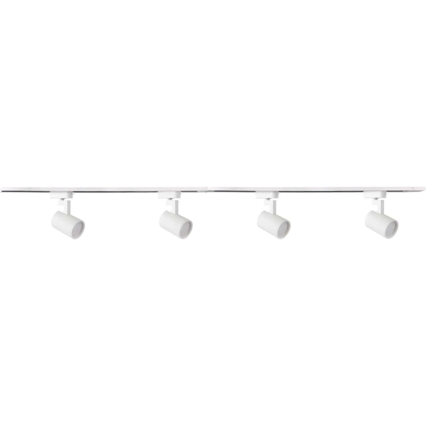 Spot voor een rail Systeem LYNX 4xGU10/10W/230V + 2 x 75 cm railsysteem wit