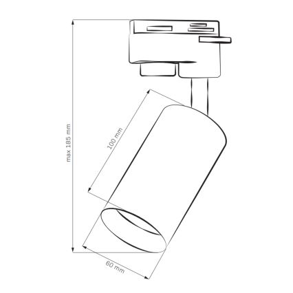 Spot voor een rail Systeem MARIBEL 3xGU10/10W/230V +1 m rails systeem wit