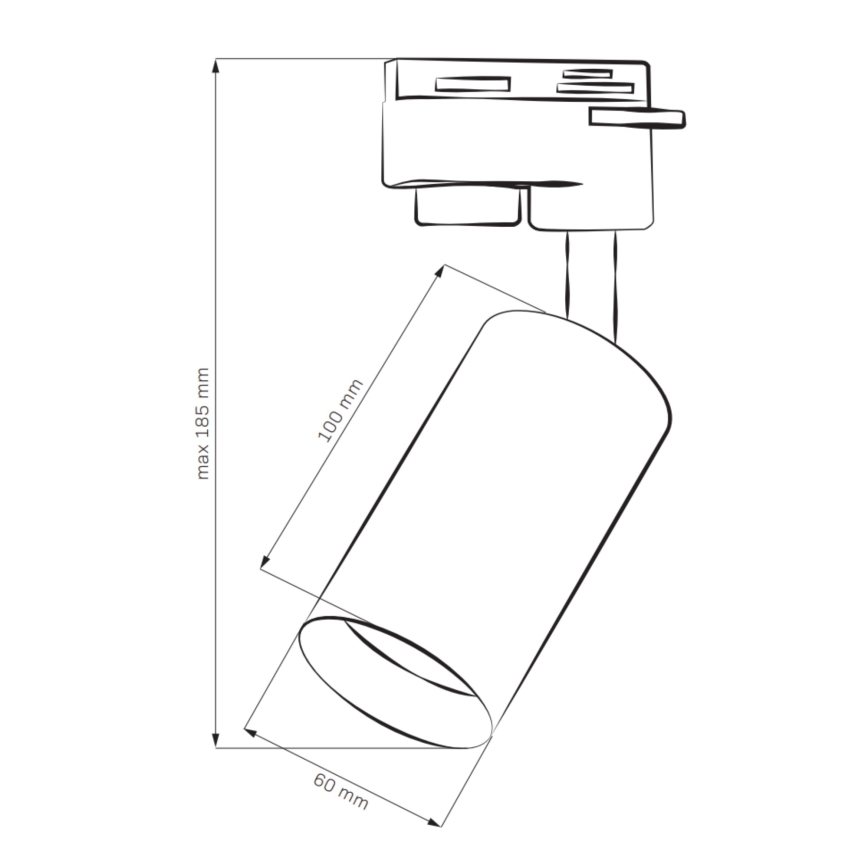 Spot voor een rail Systeem MARIBEL 3xGU10/10W/230V +1 m rails systeem wit