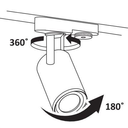 Spot voor een rail Systeem MINOR 1xGU10/10W/230V zwart