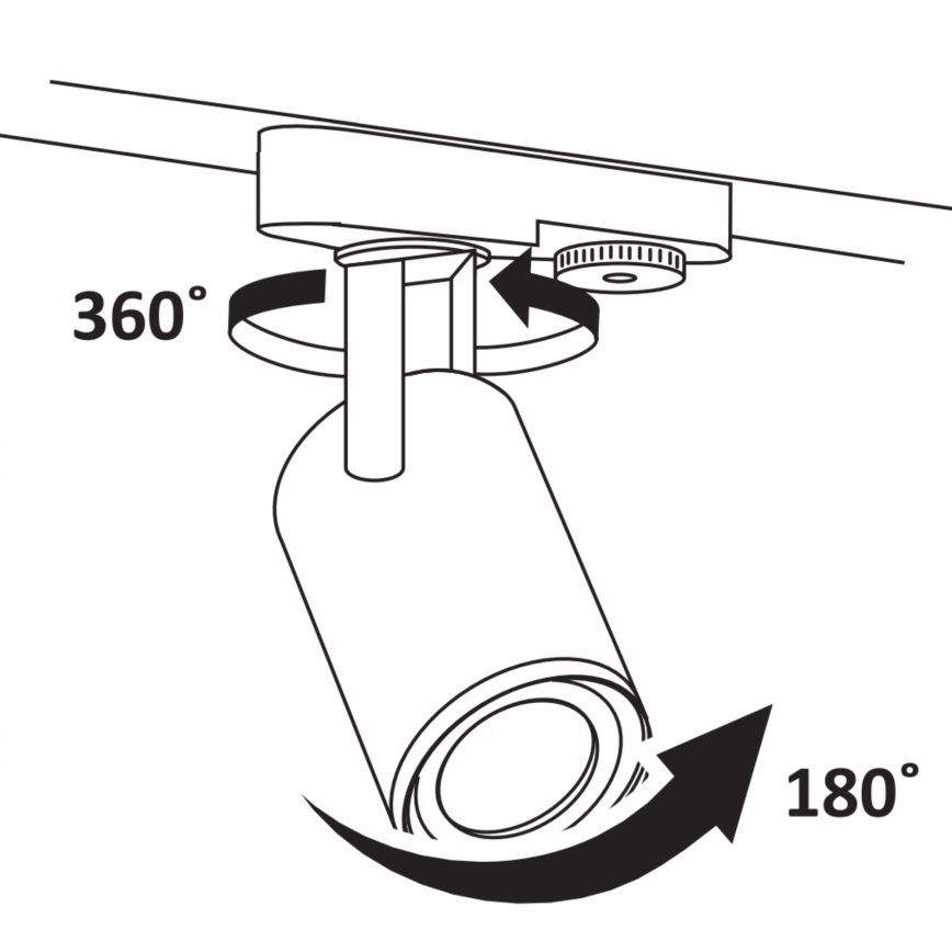 Spot voor een rail Systeem MINOR 1xGU10/10W/230V zwart