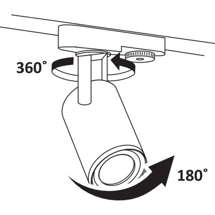 Spot voor een rail Systeem MINOR 3xGU10/10W/230V + 1 m rails systeem wit