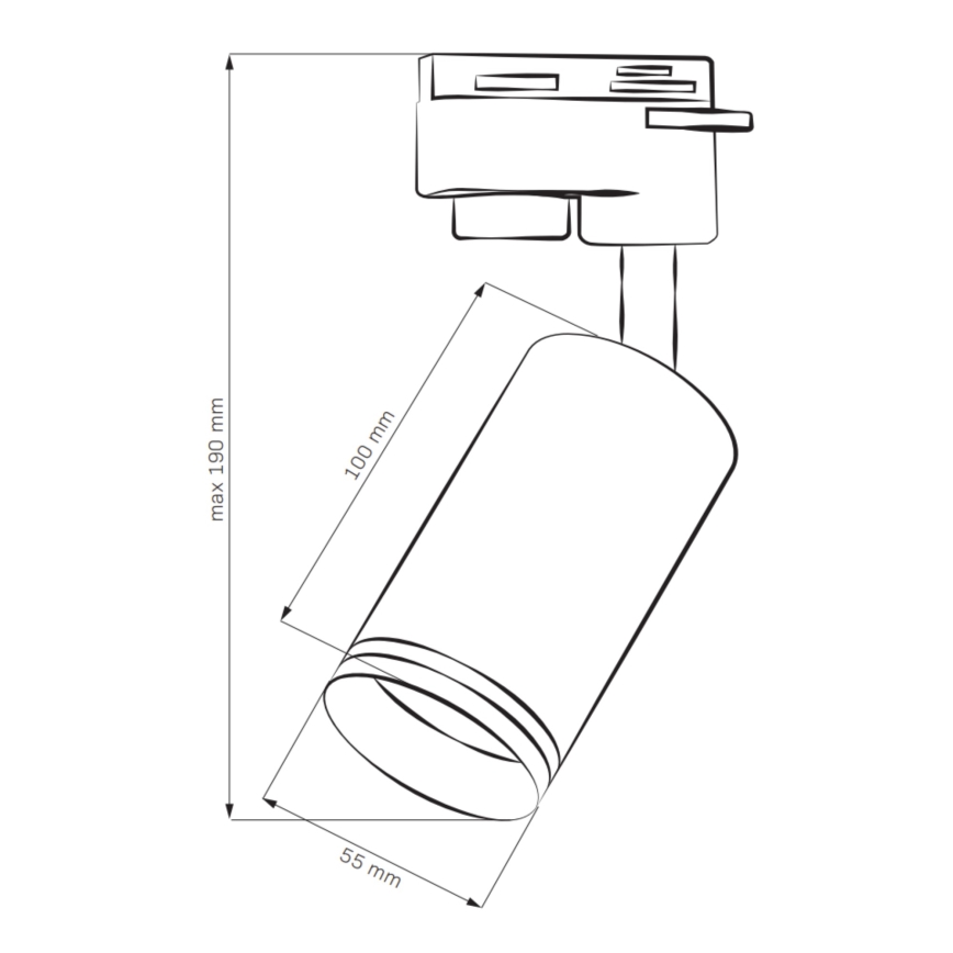 Spot voor een rail Systeem PARIJS 3xGU10/10W/230V + 1 m rails systeem wit