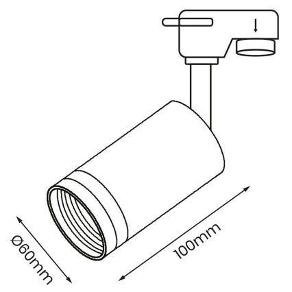 Spot voor een Rail Systeem PIPE 1xGU10/25W/230V wit