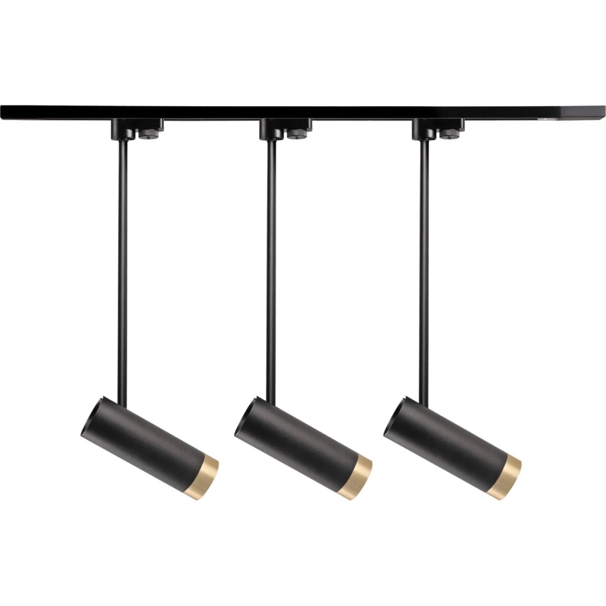 Spot voor een rail Systeem PORTO 3xGU10/10W/230V + 1 m railsysteem zwart