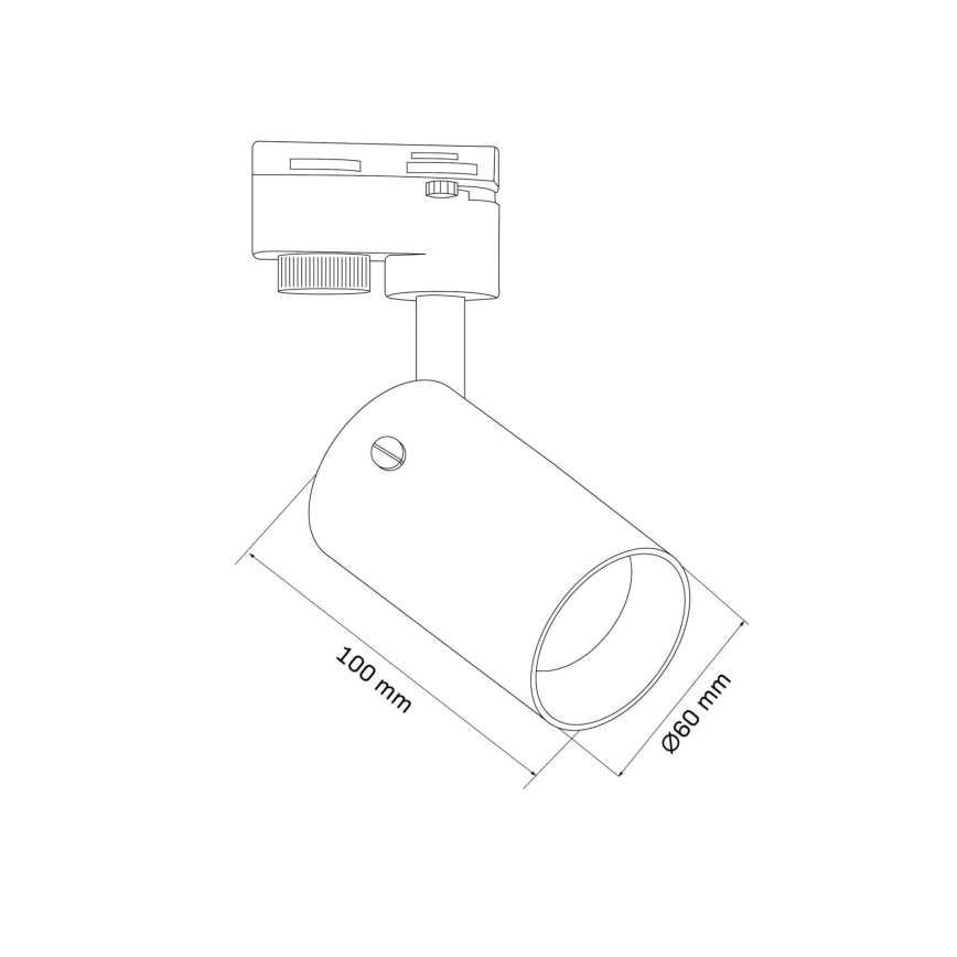 Spot voor een rail Systeem SMOKY 1xGU10/10W/230V zwart