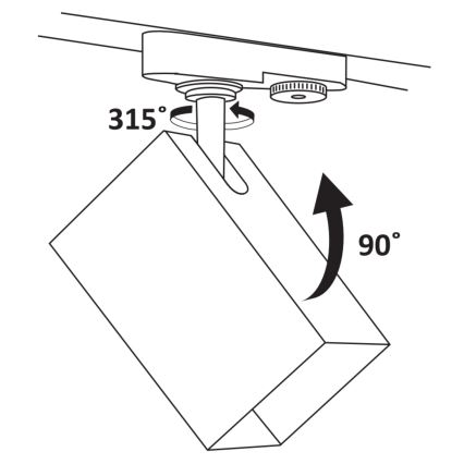 Spot voor een rail Systeem SQUARE 1xGU10/10W/230V zwart