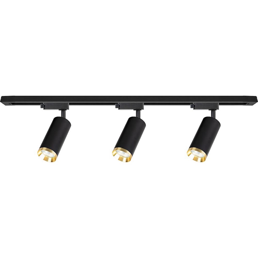 Spot voor railsysteem MICA 3xGU10/10W/230V zwart/goud
